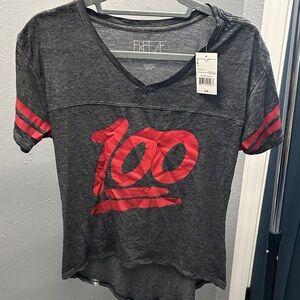 Freeze Women's Charcoal and Red 100 Emoji Tee